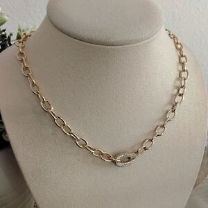 Nadri Gold Paper Clip Style  Necklace